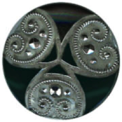 22-1.2 Curvilinear designs - "C" scrolls - black glass + silver luster